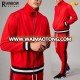 Custom Men Red Slim Fitted Polyester Plain Skinny Tracksuit